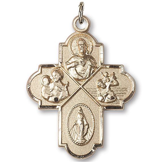 14kt Gold 4 Way Medal Ewtn Religious Catalogue