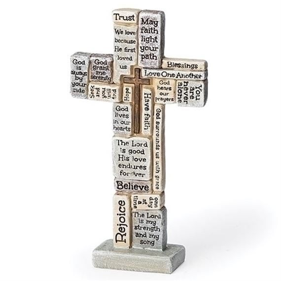 SPIRITUAL QUOTES TABLE CROSS - 4 1/2"
