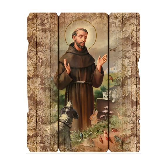 ST. FRANCIS VINTAGE PLAQUE - 14"