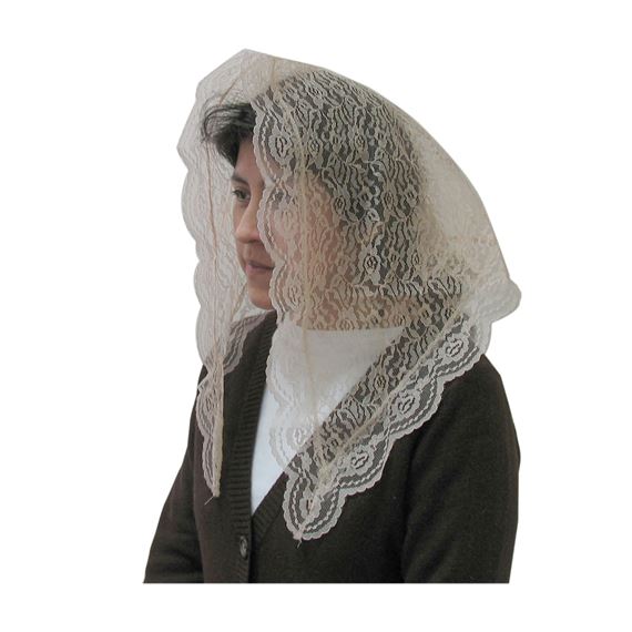 LACE MANTILLA - BEIGE
