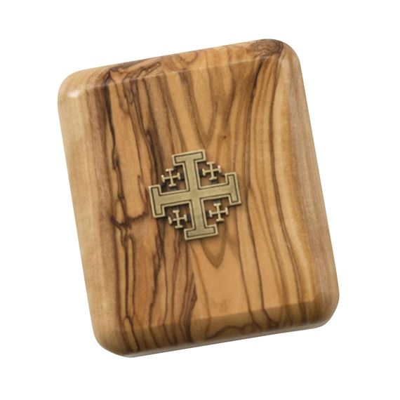 OLIVE WOOD ROSARY BOX
