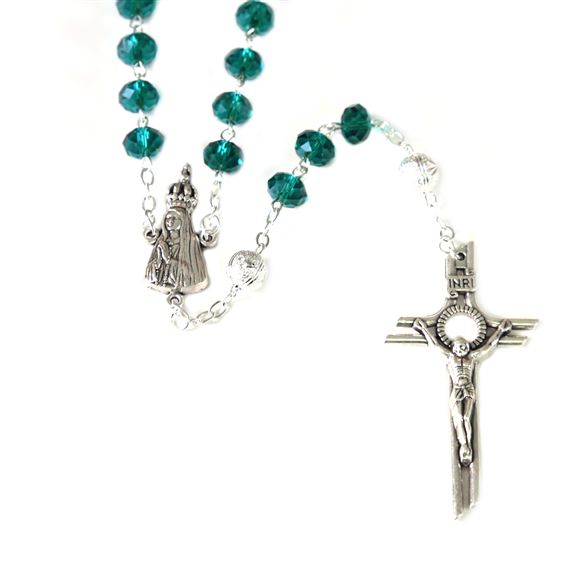 FATIMA ROSARY WITH GLASS BEADS - TEAL