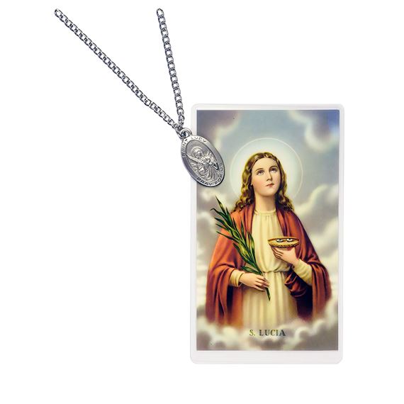 ST. LUCY PENDANT AND PRAYER CARD SET