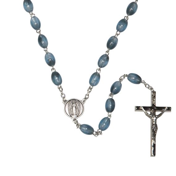 BLUE BEAD GLOW-IN-THE-DARK ROSARY