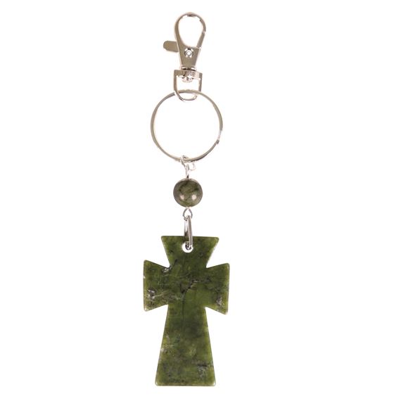 CONNEMARA MARBLE CROSS KEYRING