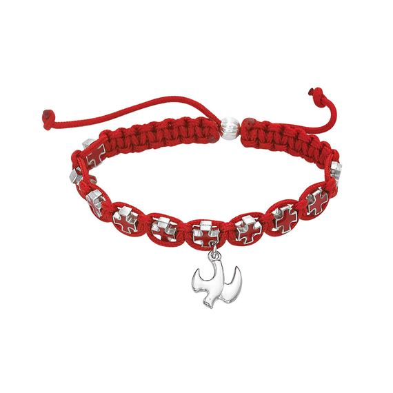 RED HOLY SPIRIT CROSS ROPE BRACELET