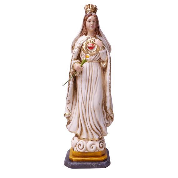 IMMACULATE HEART OF MARY QUEEN OF HEAVEN STATUE - 12"