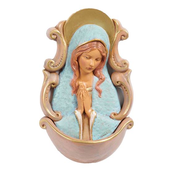 PRAYING MADONNA HOLY WATER FONT - 6"