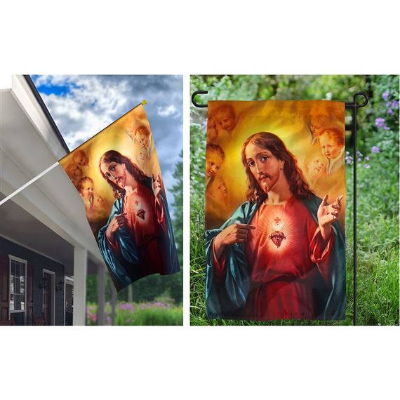 SACRED HEART OF JESUS FLAG SET
