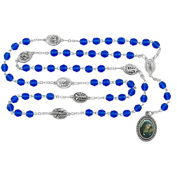 COBALT BLUE BEAD CHAPLET OF SEVEN SORROWS