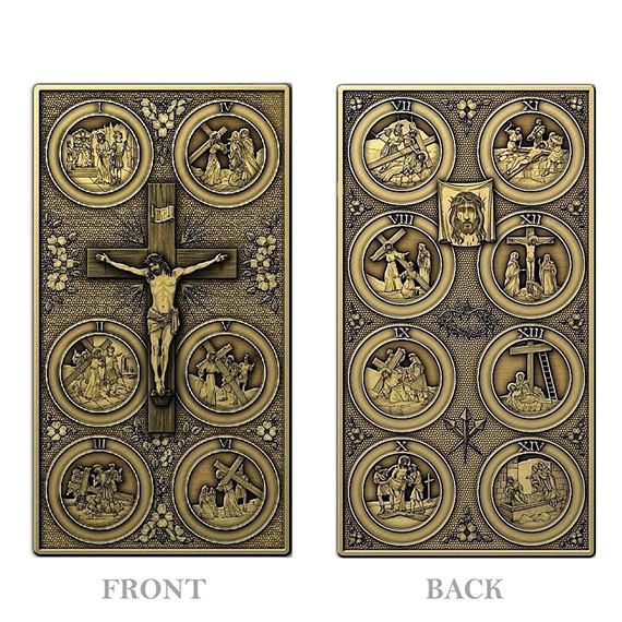 POCKET STATIONS OF THE CROSS (BY THE SISTER SERVANTS OF THE ETERNAL WORD) - BRASS
