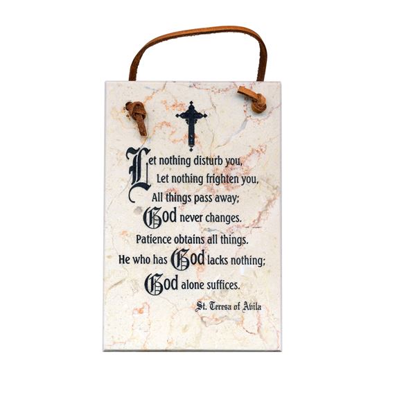 LET NOTHING TROUBLE YOU  STONE PLAQUE