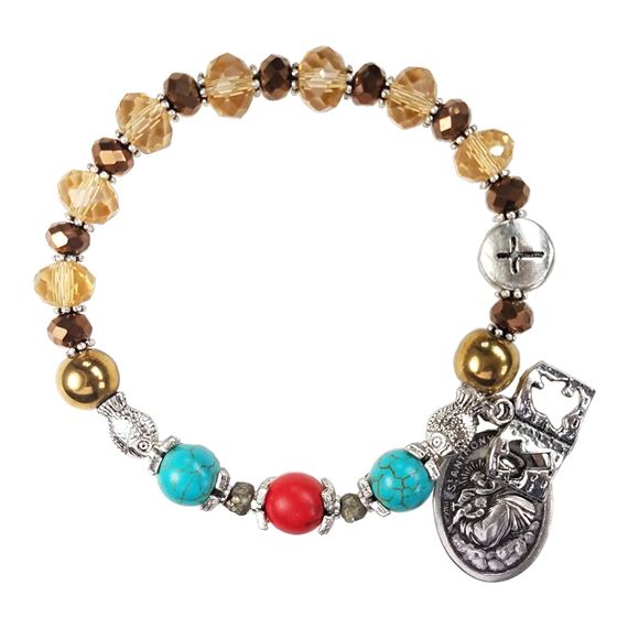 GENUINE GEMSTONE ST. ANTHONY - ROSARY BRACELET