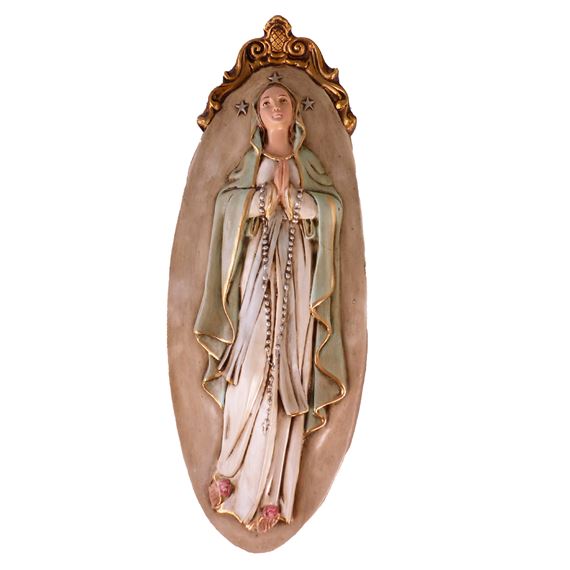 OUR LADY OF LOURDES OVAL PLAQUE - 16 1/2"