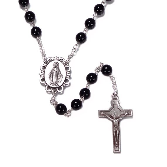 BROTHER ANDRE BLACK BEAD ROSARY