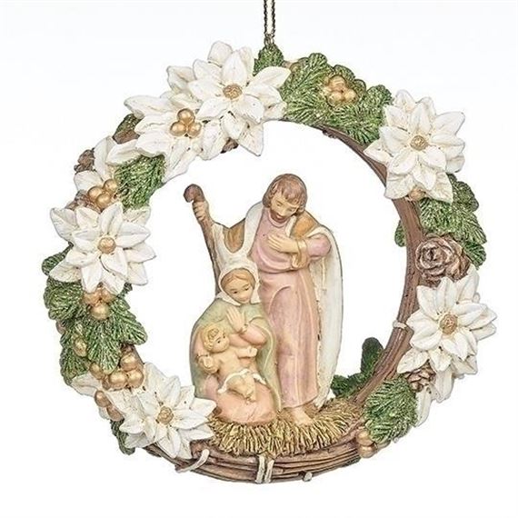 FONTANINI® HOLY FAMILY WREATH ORNAMENT – 4 1/2”
