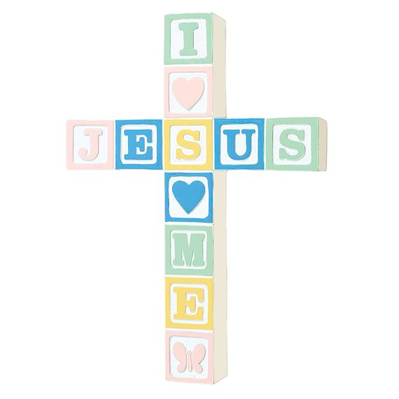 JESUS LOVES ME - WALL CROSS (PASTEL)