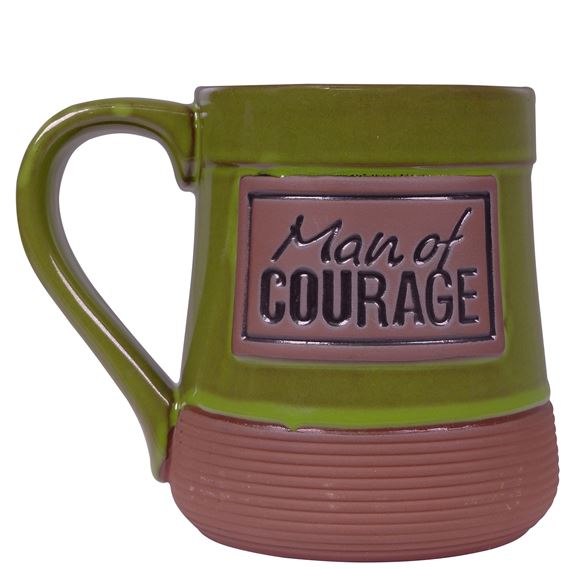 MAN OF COURAGE POTTERY MUG