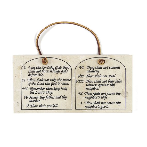 TEN COMMANDMENTS STONE PLAQUE