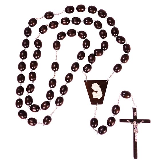 LARGE WOOD BEAD WALL ROSARY