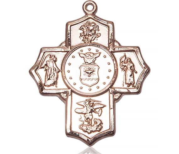 14KT GOLD 5-WAY MEDAL - 1 1/4" x 1"