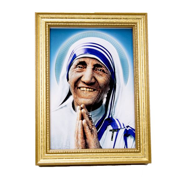ST. TERESA OF CALCUTTA PICTURE IN EASEL FRAME - 6" x 8"