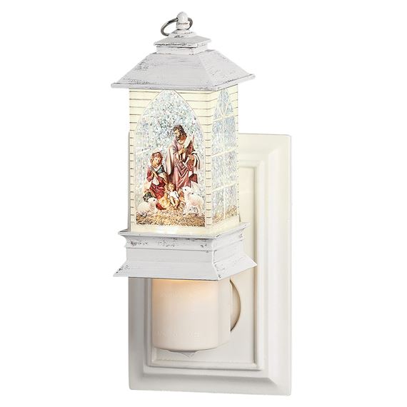 HOLY FAMILY LANTERN NIGHT LIGHT WITH SWIRL