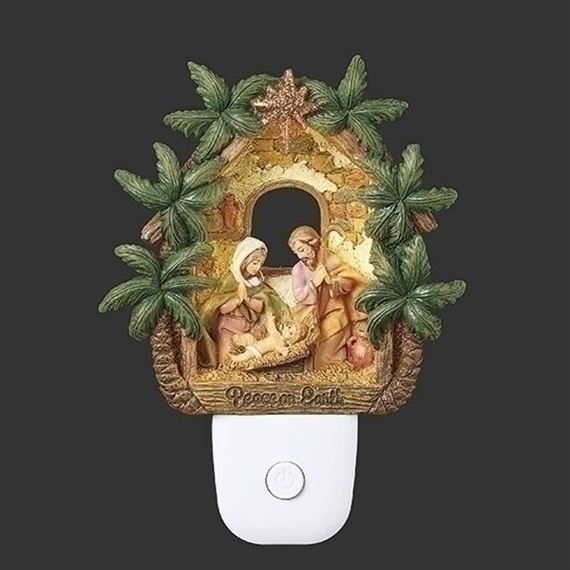 FONTANINI® HOLY FAMILY NIGHTLIGHT WITH PALMS