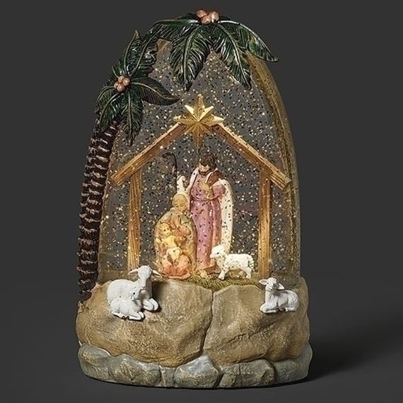 FONTANINI® LIGHTED SWIRL GLITTER NATIVITY