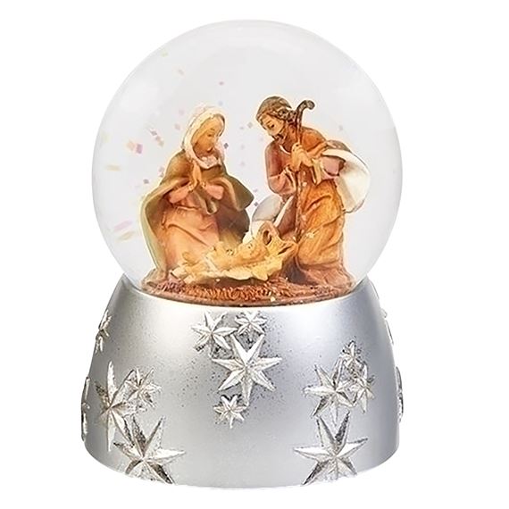 HOLY FAMILY MUSICAL GLITTER DOME - JOY TO THE WORLD
