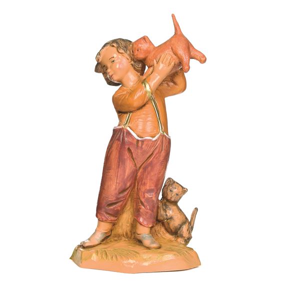 FONTANINI 5" BOY WITH KITTENS (SETH) - NATIVITY COLLECTION