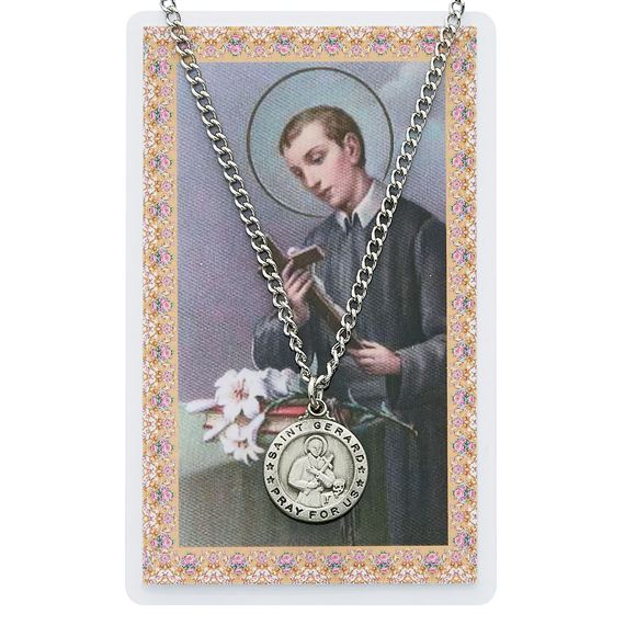ST. GERARD MAJELLA PENDANT AND PRAYER CARD