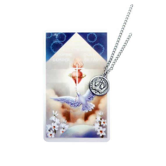 HOLY SPIRIT PENDANT WITH PRAYER CARD