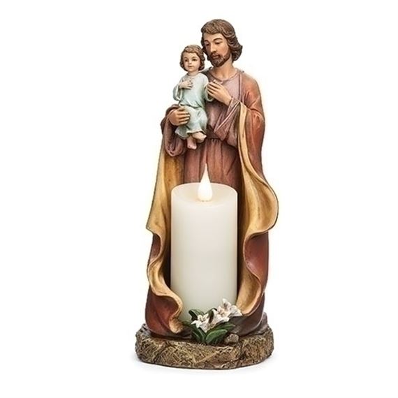 ST. JOSEPH STATUE WITH VOTIVE