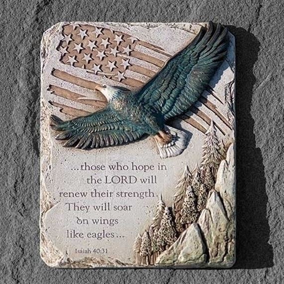 ON EAGLE'S WINGS WALL PLAQUE - 9 ¼”H