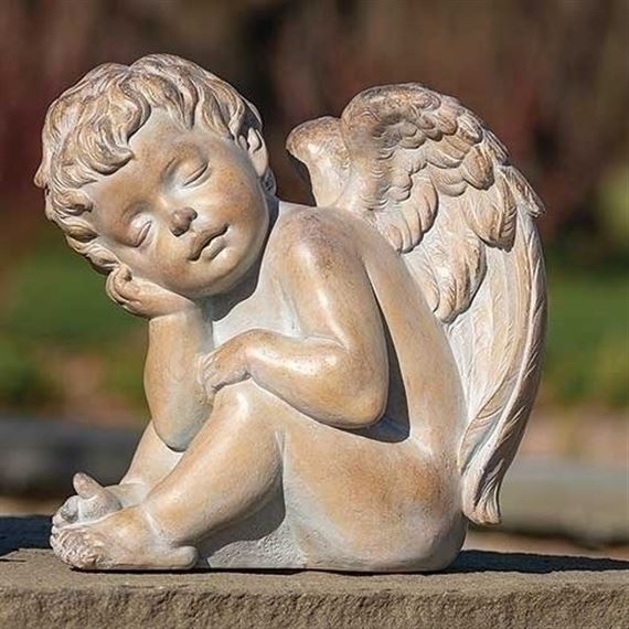 RESTING CHERUB STATUE - 8 1/2"