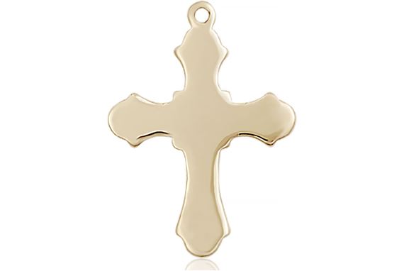 14KT GOLD CROSS MEDAL - 7/8" x 5/8"