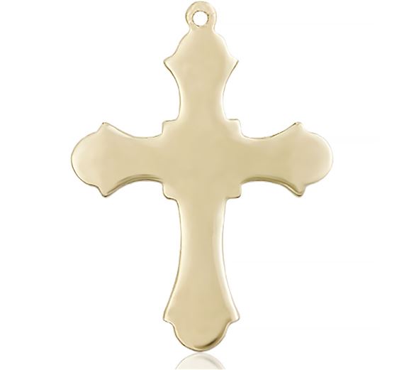 14KT GOLD CROSS MEDAL - 1 1/4" x 7/8"