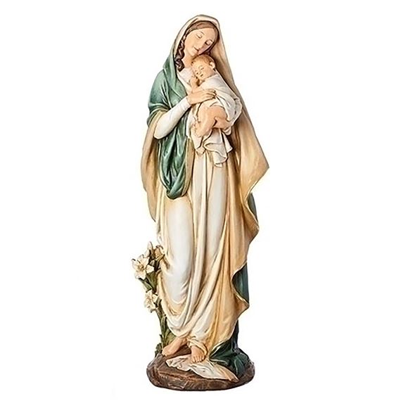 VIRGIN AND CHILD STATUE - 16"