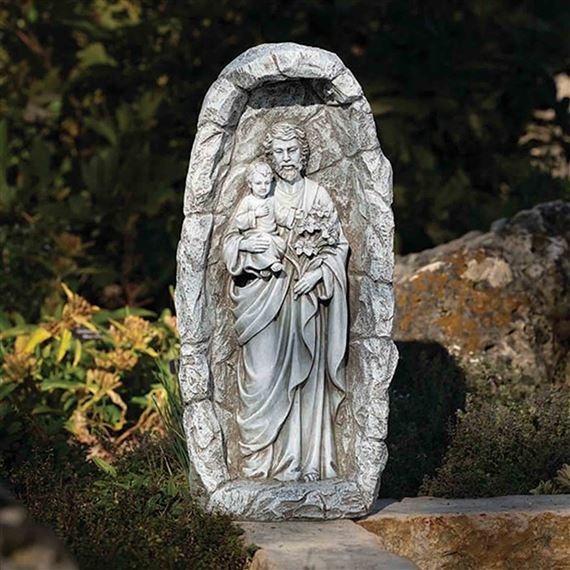 ST. JOSEPH - SOLAR LED GARDEN STATUE - 18"