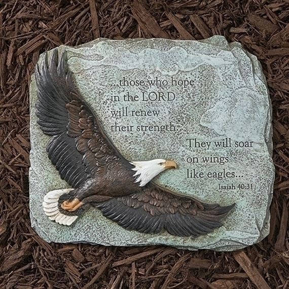 ON EAGLES WINGS GARDEN STONE