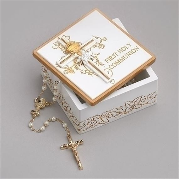 FIRST HOLY COMMUNION ROSARY/KEEPSAKE BOX