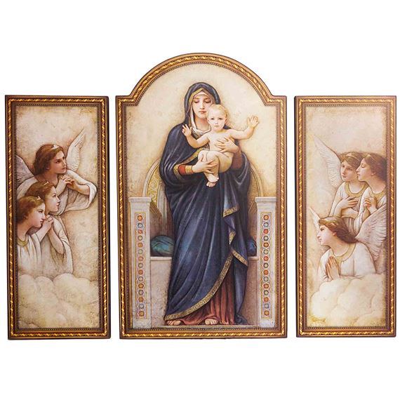BLESSED VIRGIN MARY TRIPTYCH WALL HANGING - 26" x 20"