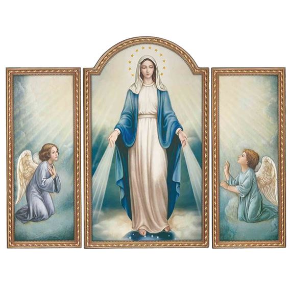 OUR LADY OF GRACE TRIPTYCH WALL HANGING - 26" x 20"