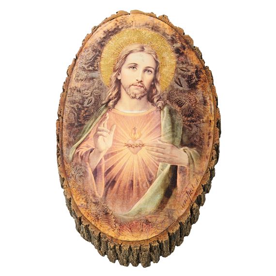 RUSTIC WALL PLAQUE - SACRED HEART OF JESUS