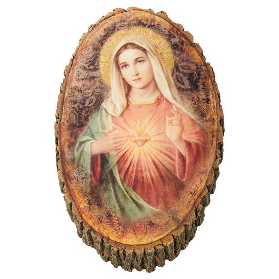 RUSTIC WALL PLAQUE - IMMACULATE HEART OF MARY