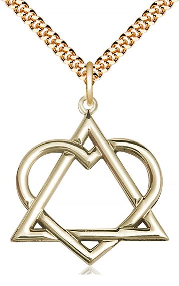 14KT GOLD FILLED ADOPTION HEART PENDANT WITH CHAIN