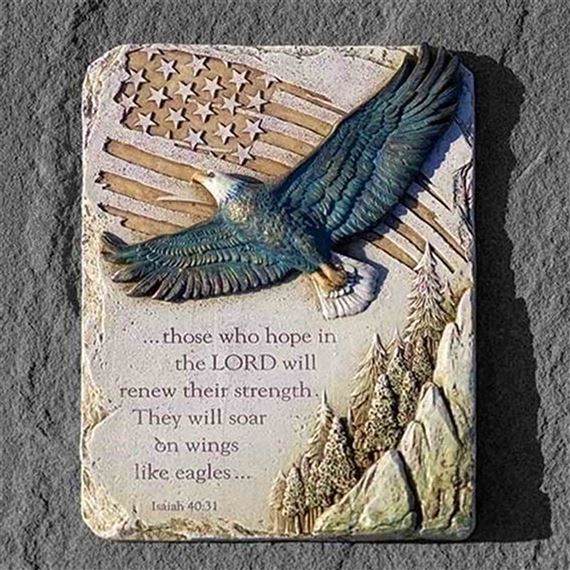 ON EAGLE'S WINGS WALL PLAQUE - 9 ¼”H