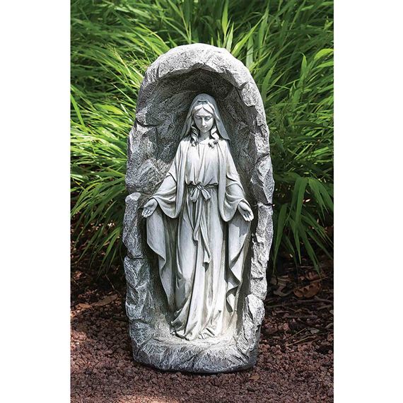 OUR LADY OF GRACE - SOLAR LED GARDEN STATUE - 18 ¼”