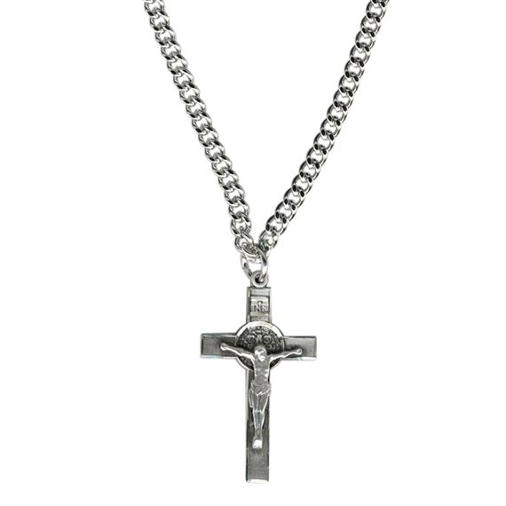 STERLING SILVER ST. BENEDICT CRUCIFIX - SMALL